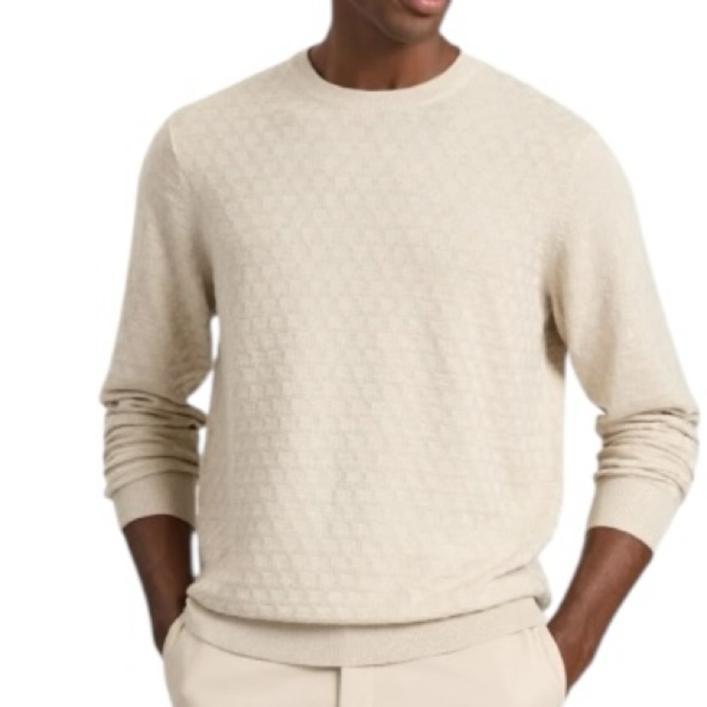 Ted Baker London XL Textured T Stitch Merino Crewneck Sweater